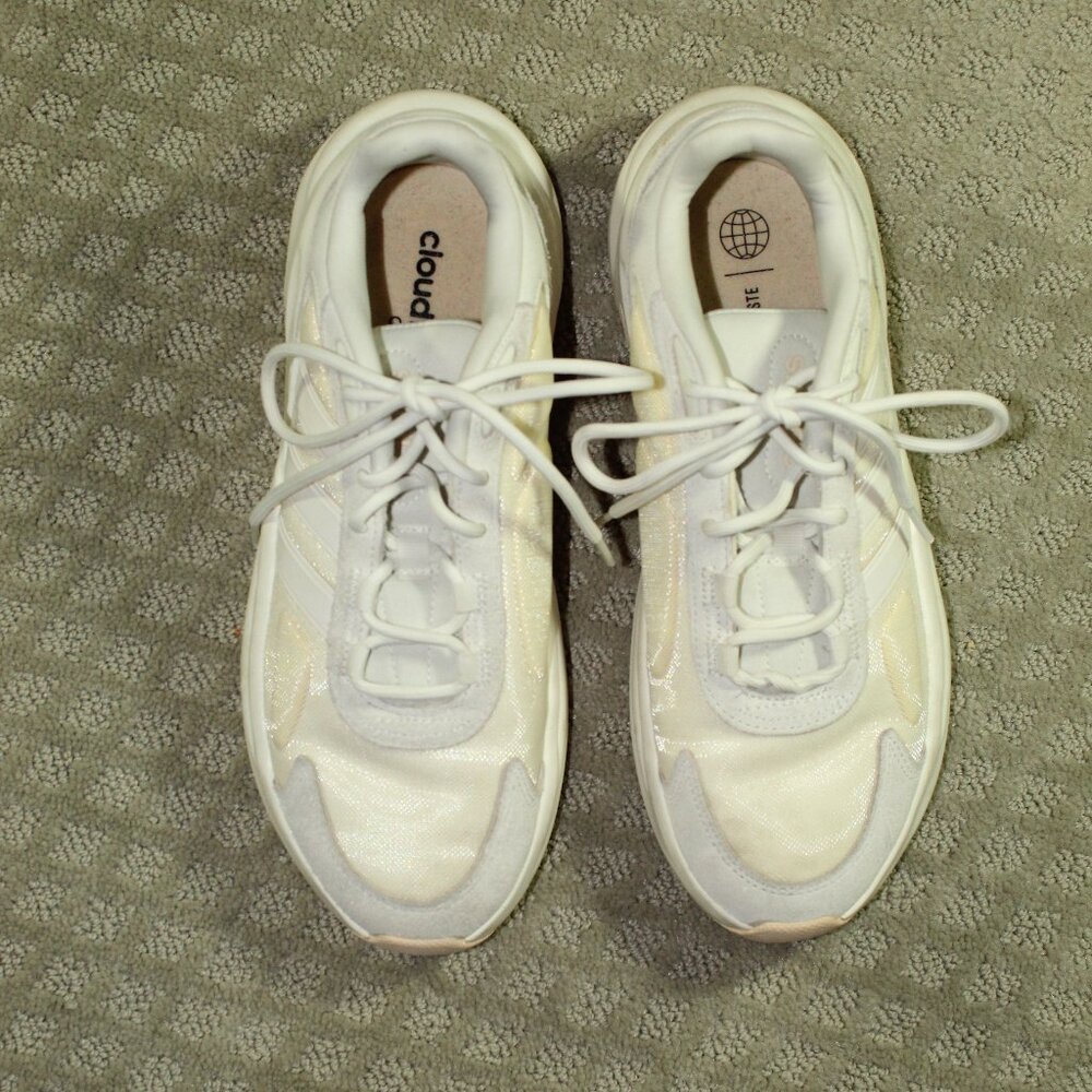 Adidas Cloudfoam Comfort Women's Size 9 Ozelle Ivory Running Athletic Shoes GX17 - Picture 2 of 6